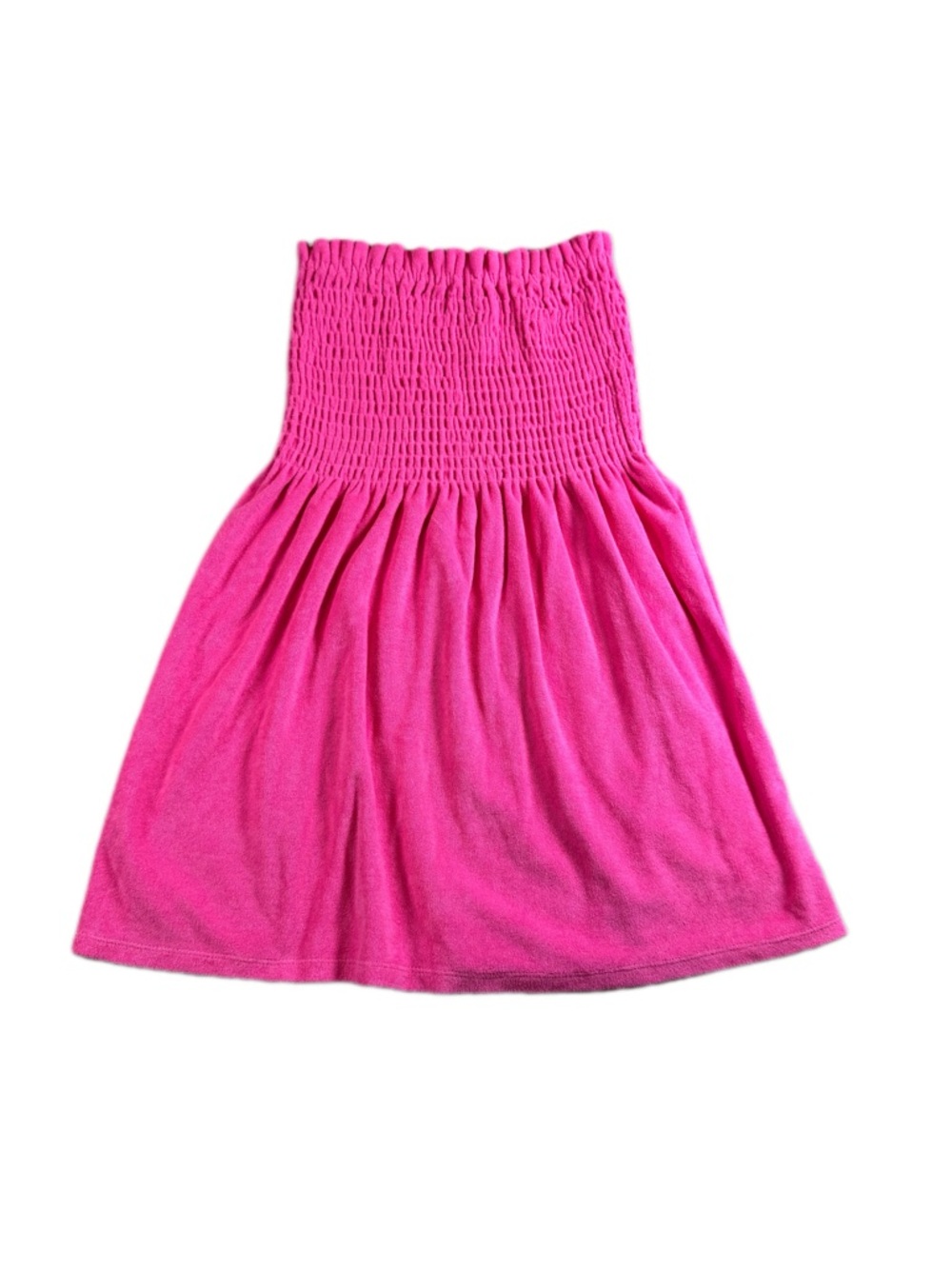 Aqua Swim Strapless Smocked Mini Dress in Hot Pink Size Small - Picture 2 of 8